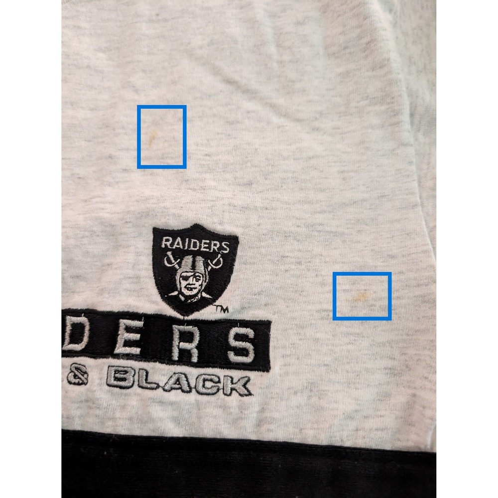 Vintage‎ Raiders Front Row NFL Football T-Shirt Gray Black Long Sleeve Large - Picture 6 of 7